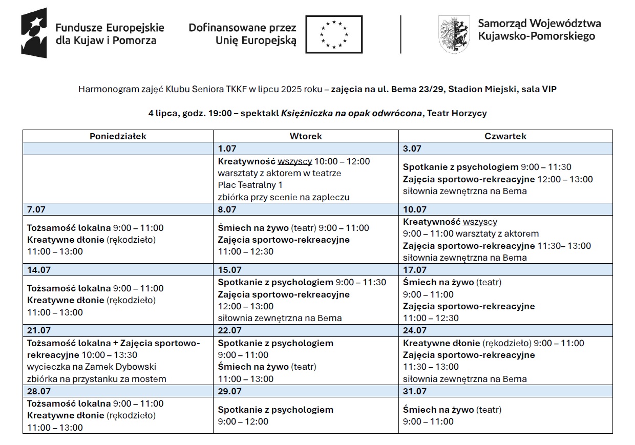 plan zajęć